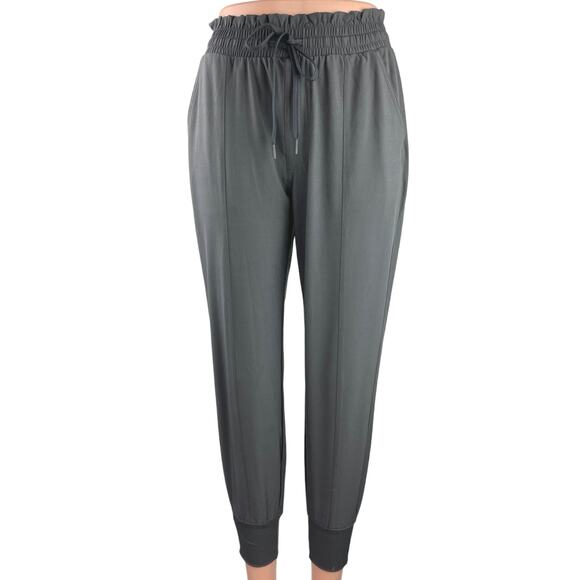 Abercrombie & Fitch Gray Elastic Waist Workout Paperbag Jogger Sweat Pants Sz XS - Picture 1 of 5